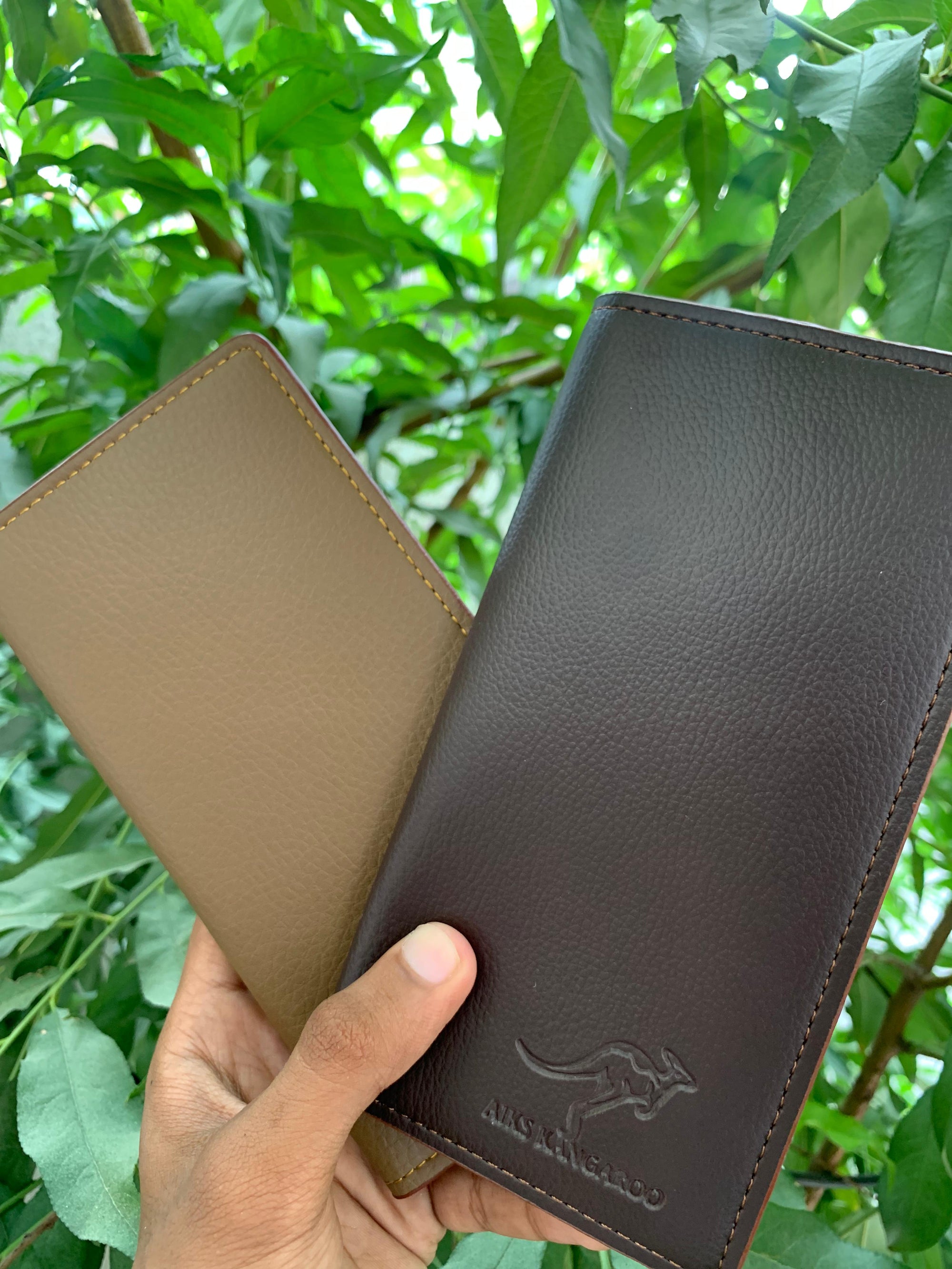 Men’s Premium Long Leather Wallet – Aik's Kangaroo Edition