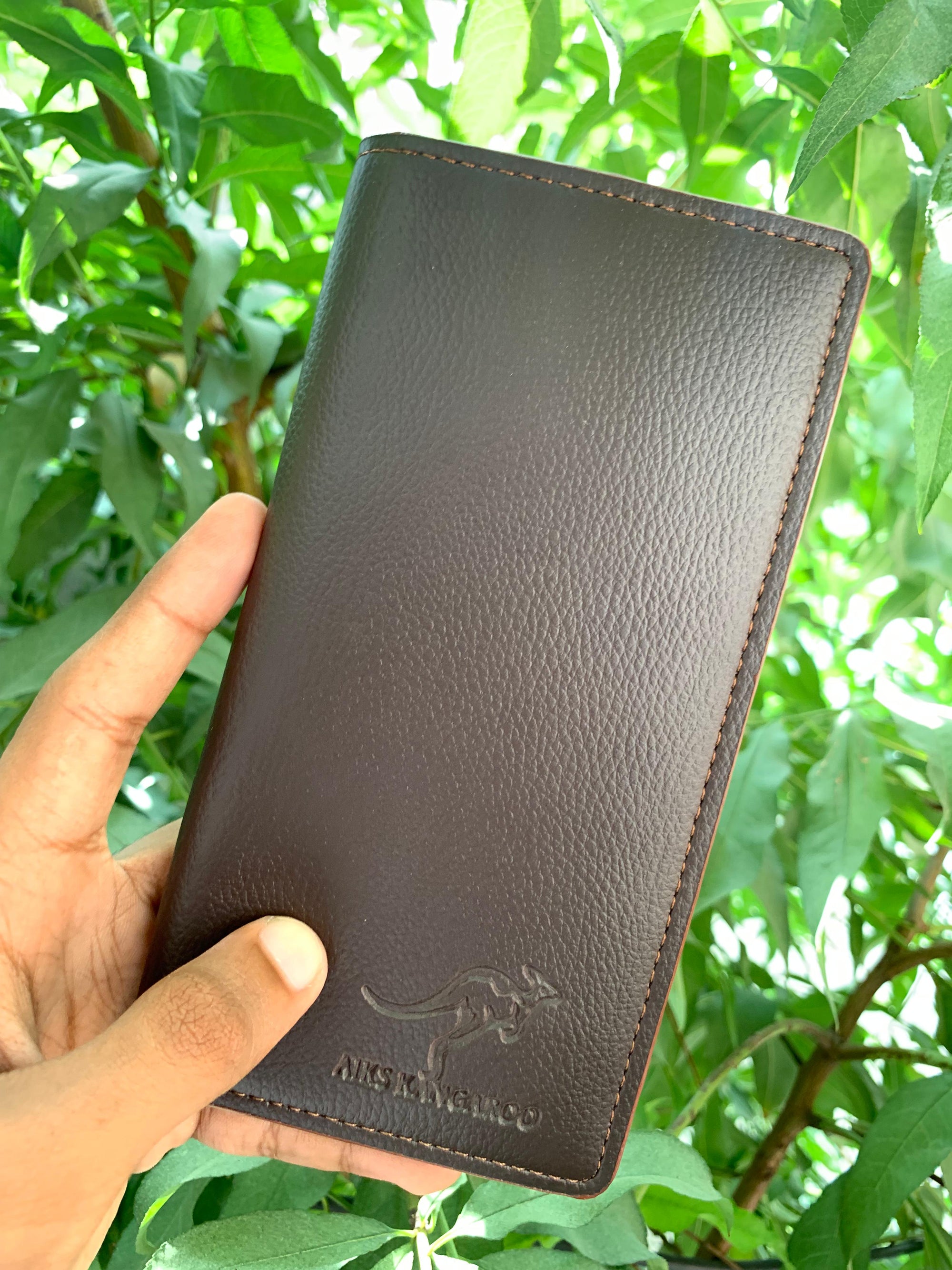 Men’s Premium Long Leather Wallet – Aik's Kangaroo Edition